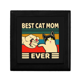 Best Cat Mom Ever Women Vintage Bump Fit Gift Box