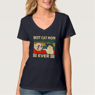 Best Cat Mom Ever Women Vintage Bump Fit Mothers D T-Shirt