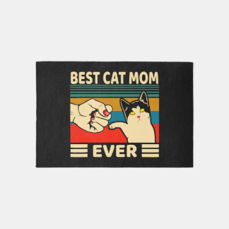 Best Cat Mom Ever Women Vintage Bump Fit Rug