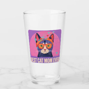 Best Cat Mom Glass