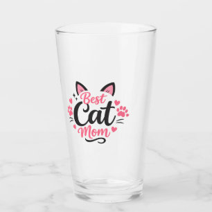 Best Cat Mom Glass