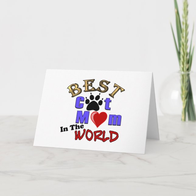 Best Cat Mom In The World Gifts for Mother's Day Card (Front)