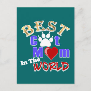 Best Cat Mom In The World Gifts for Mother's Day Postcard