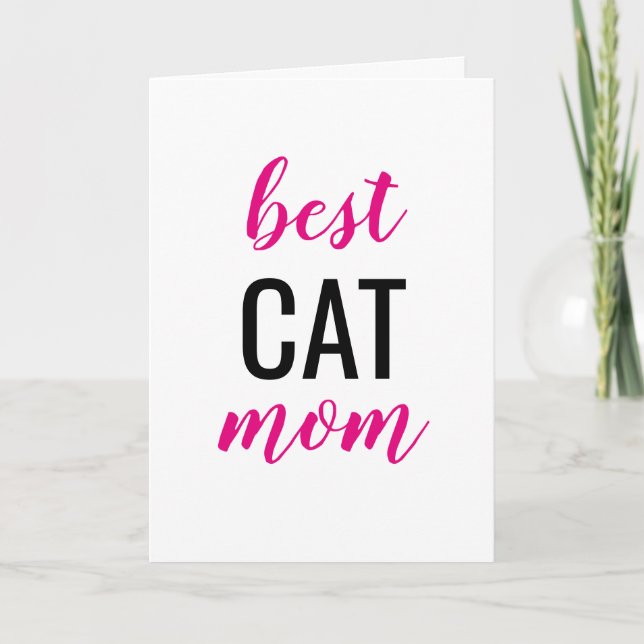 Best Cat Mom Mother's Day Card (Front)
