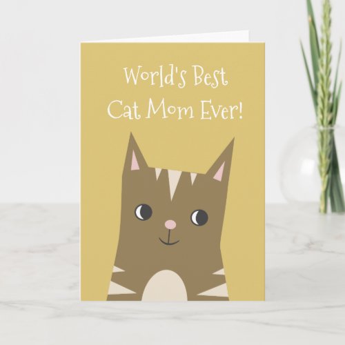 Best Cat Mom  Mothers Day Card