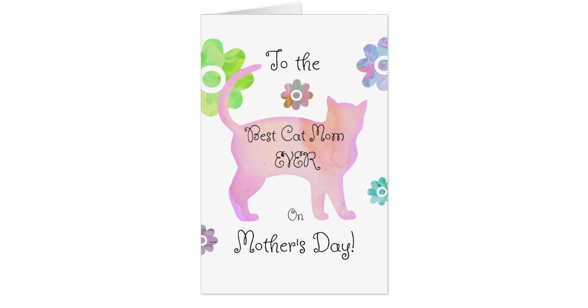 Best Cat Mom on Mother's Day Card | Zazzle