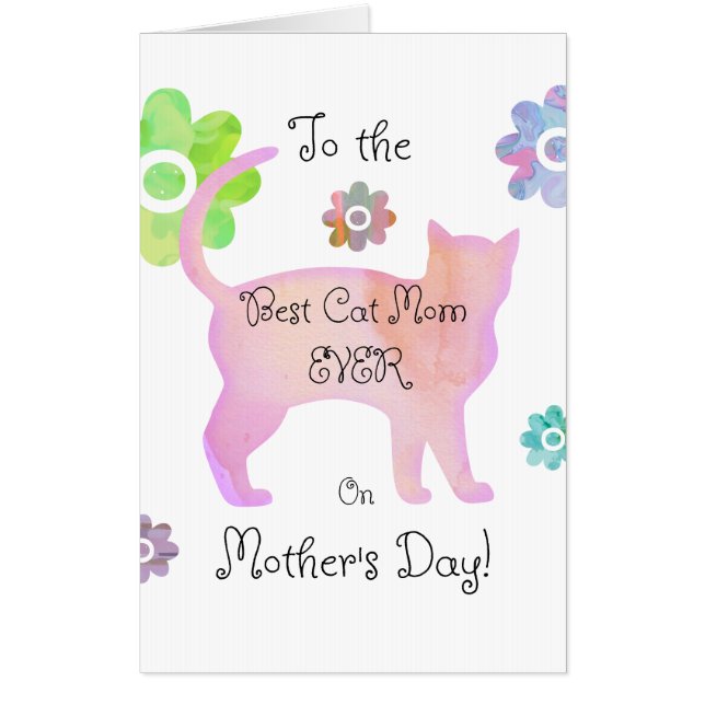Best Cat Mom on Mother's Day Card (Front)