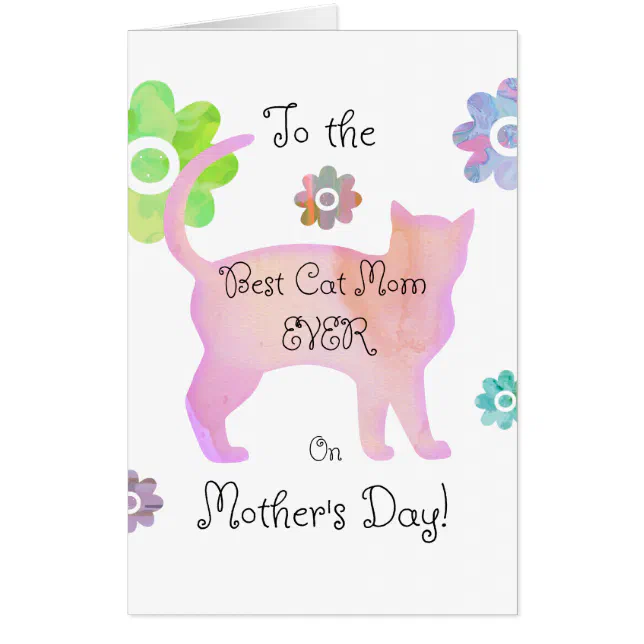 Best Cat Mom on Mother's Day Card | Zazzle