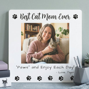 Best Cat Mom Paws Pet Photo Metal Print