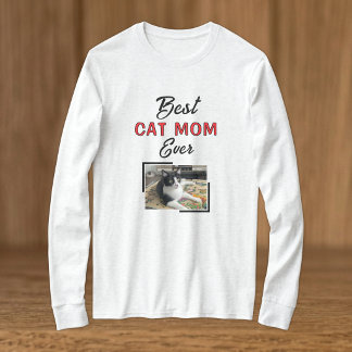 Best Cat Mom photo black red T-Shirt