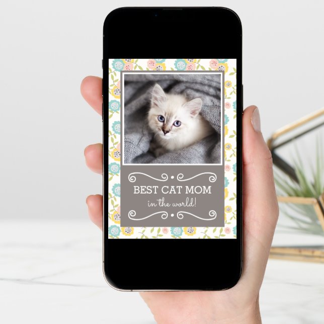 Best Cat Mom Photo Mother's Day Card (Front Digital)