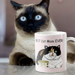 Best Cat Mom Spoiled Calico Mother’s Day Pink Coffee Mug