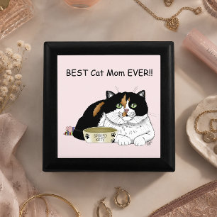 Best Cat Mom Spoiled Calico Mother’s Day Pink Gift Box