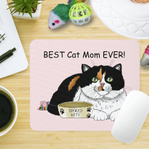 Best Cat Mom Spoiled Calico Mother’s Day Pink Mouse Pad