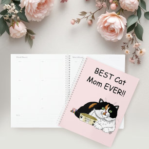Best Cat Mom Spoiled Calico Mother’s Day Pink Planner
