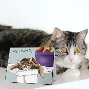Best Cat Mom Sweet Tabby Cat Mother’s Day Green Card