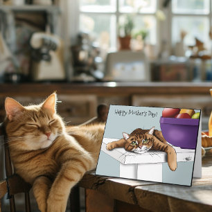 Best Cat Mom Sweet Tabby Cat Mother’s Day Green Card