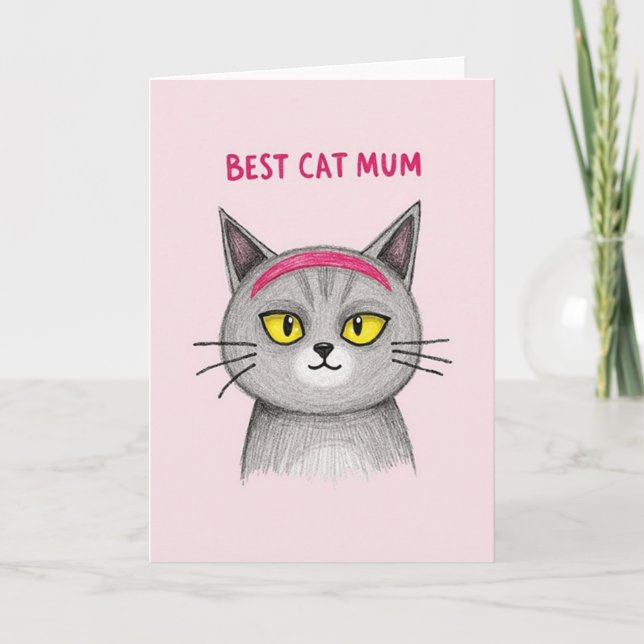 Best Cat Mum Art Card (Front)