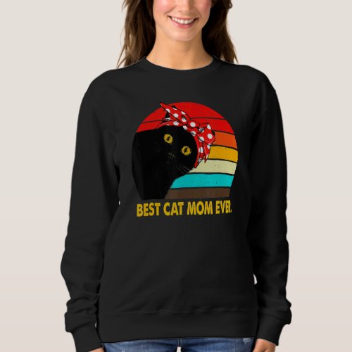 Best Cat Nana Ever Vintage Retro Cat Kitten Sweatshirt