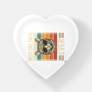 Best Cat Papa Ever Vintage Cat Shirt Design_1 Paperweight