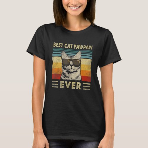 Best Cat Pawpaw Ever Bump Fit Fathers Day  Dad Fo T_Shirt