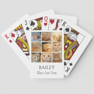 Best Cat Photo Collage Personalized Poker Cards