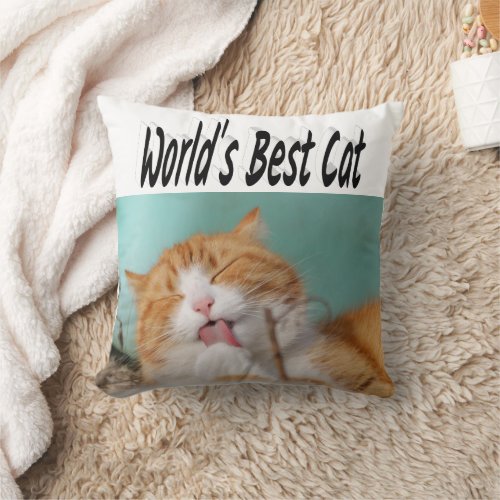 Best Cat Photo  Throw Pillow