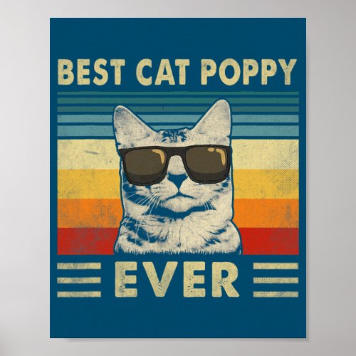 Best Cat Poppy Ever Bump Fit Fathers Day Gift Poster