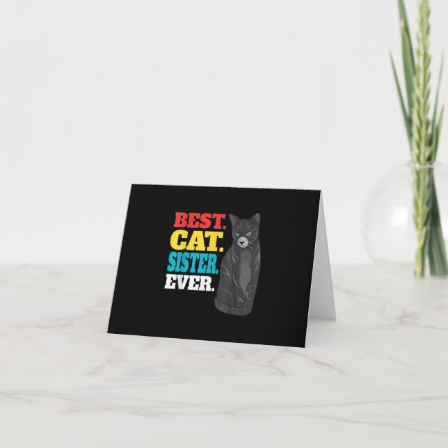 Best Cat Sister Ever | Cute Kitty Cat Lovers Card (Front)
