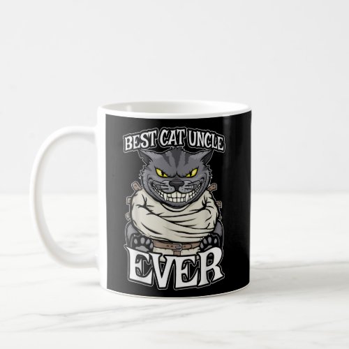 Best Cat Uncle Ever Grinning Crazy Funny Feline Coffee Mug