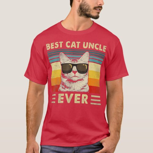 Best Cat Uncle Ever Shirt Vintage Retro Cat Dad Fa