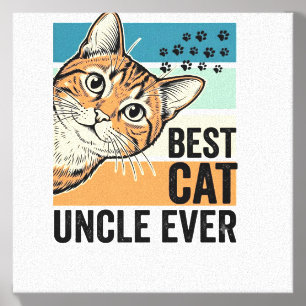Best Cat Uncle Ever Vintage Cat Lover Design_1 Canvas Photo Tile