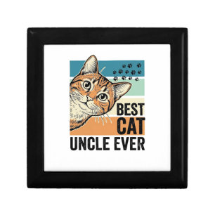 Best Cat Uncle Ever Vintage Cat Lover Design_1 Gift Box