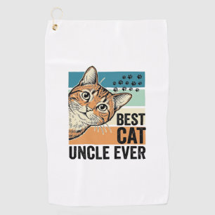 Best Cat Uncle Ever Vintage Cat Lover Design_1 Golf Towel