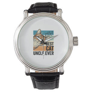 Best Cat Uncle Ever Vintage Cat Lover Design_1 Watch