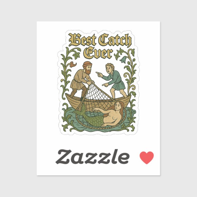 Best Catch Ever – Fishing Tales Medieval Meme Sticker (Sheet)
