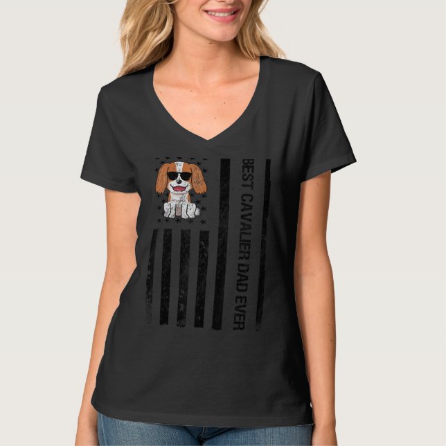 Best Cavalier Dad Ever Cavalier King Charles Spani T-Shirt (Front)