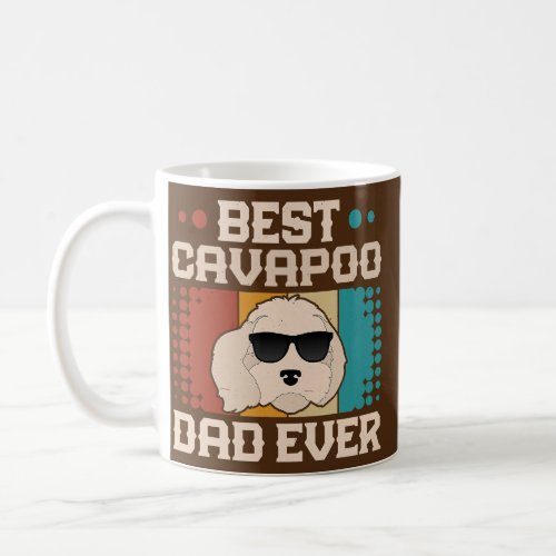 Best Cavapoo Dad Ever Cool Vintage Retro Dog Dad  Coffee Mug