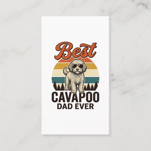 Best Cavapoo Dad Ever Vintage Dog Shirt Design_1 Business Card