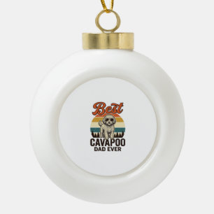 Best Cavapoo Dad Ever Vintage Dog Shirt Design_1 Ceramic Ball Christmas Ornament