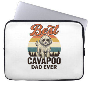 Best Cavapoo Dad Ever Vintage Dog Shirt Design_1 Laptop Sleeve