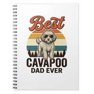 Best Cavapoo Dad Ever Vintage Dog Shirt Design_1 Notebook
