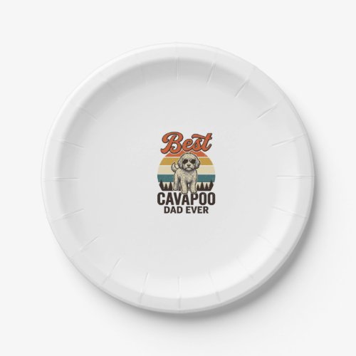 Best Cavapoo Dad Ever Vintage Dog Shirt Design_1 Paper Plates