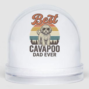 Best Cavapoo Dad Ever Vintage Dog Shirt Design_1 Snow Globe