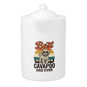 Best Cavapoo Dad Ever Vintage Dog Shirt Design_1 Teapot