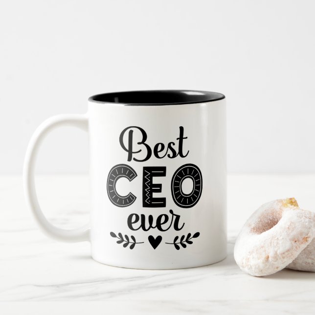 Best CEO Ever Two-Tone Coffee Mug (With Donut)