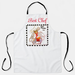 Best Chef Drawing of Fat French Chef Serving   Apron