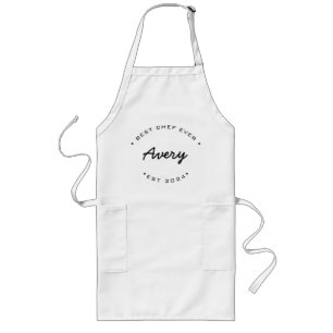 Best Chef Ever Established year Custom Name Long Apron