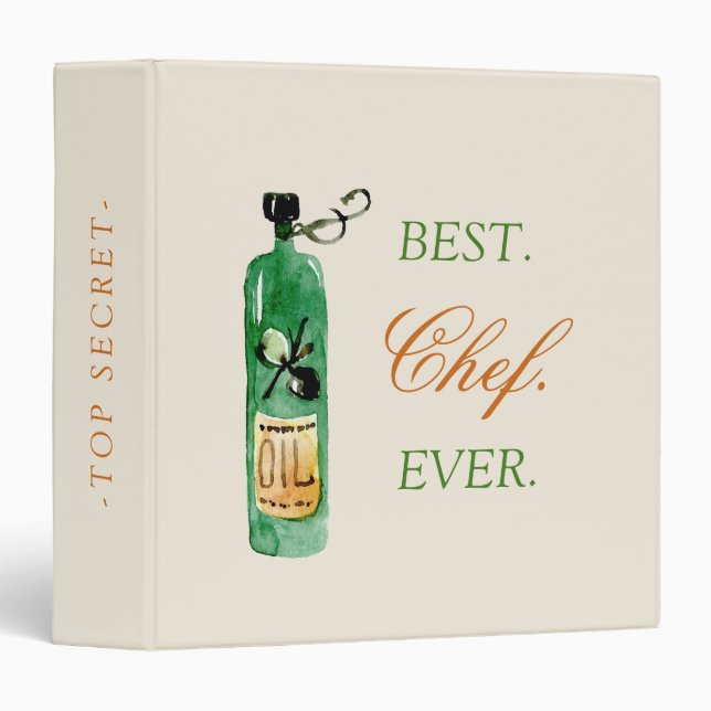 Best chef ever top secret recipes typography binder (Front/Spine)