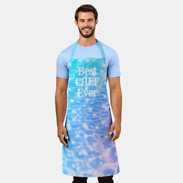 Best Chef Ever water ripples water texture modern  Apron (Worn)